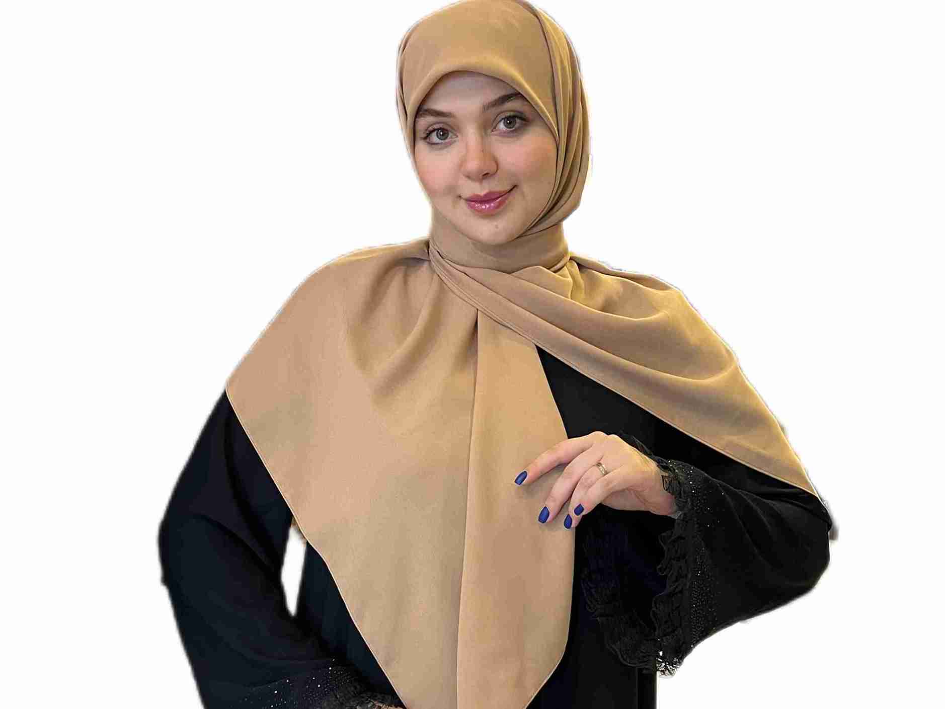 خرید و قیمت روسری حریر کرپ ساده نارا + فروش عمده