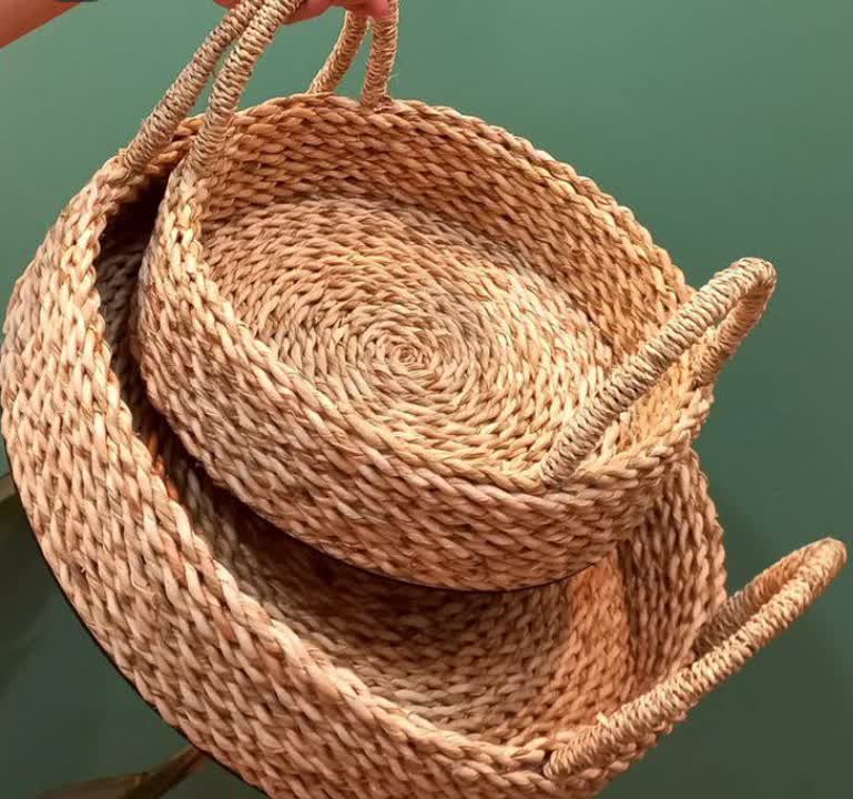 فروش عمده سبد حصیری دسته بامبو