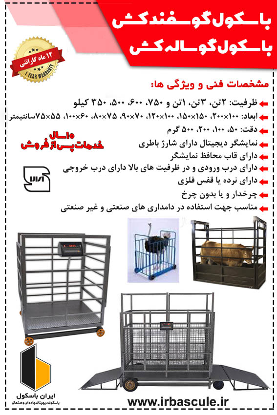 خرید باسکول دامکش ۲۲۰۰ کیلویی مخصوص گاوهای پرواری