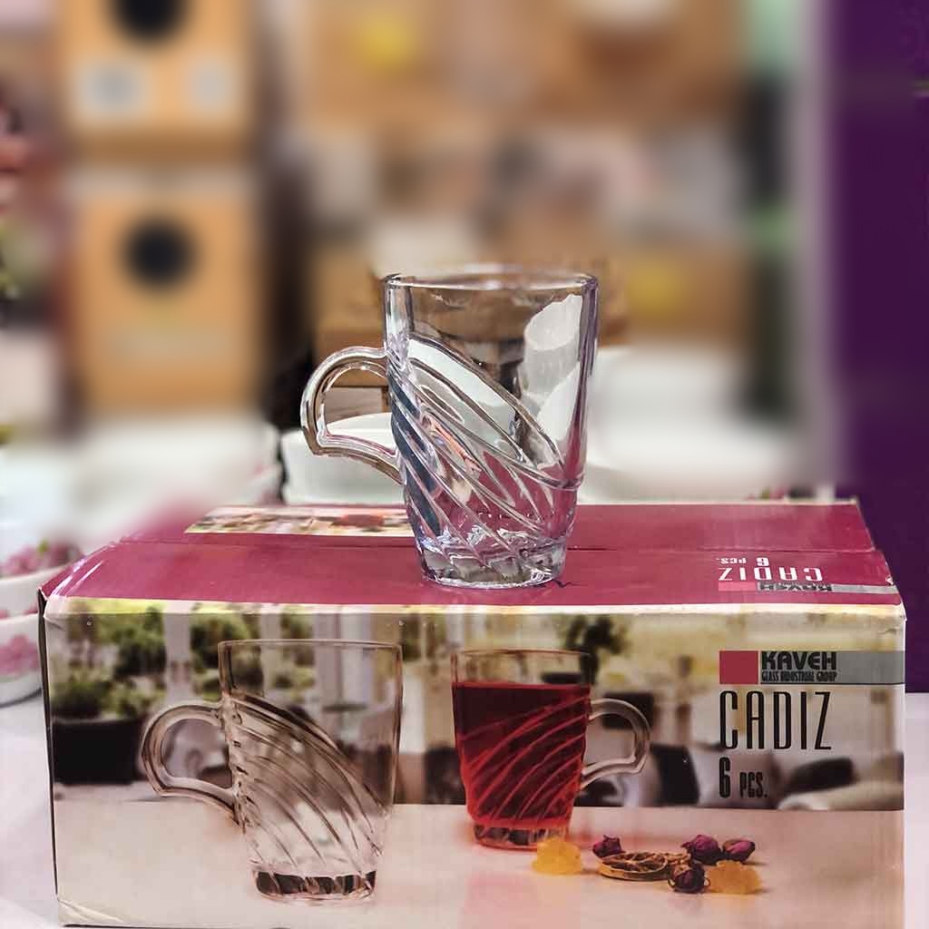 فروش ارزان لیوان دسته دار بلور مدل کادیز