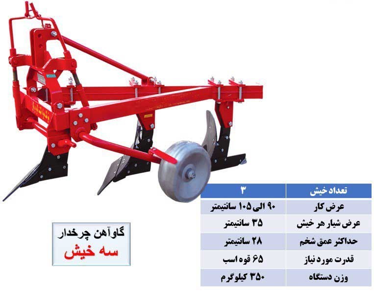 قیمت خرید گاوآهن ۳ خیش قوطی صنعتی چرخدار + فروش استثنایی