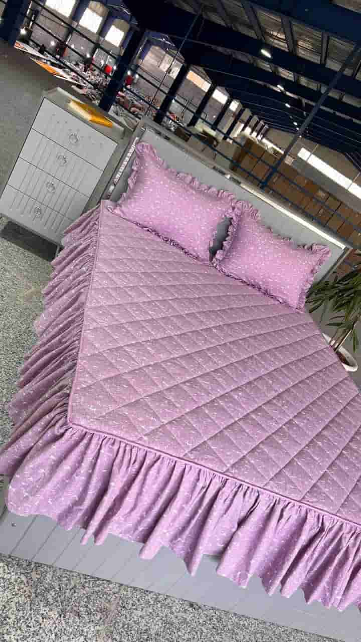نیم ست روتختی  پنبه دوزی، کشدار + چین دار