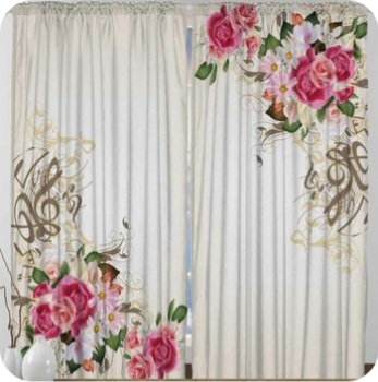 فروش پارچه پرده ای ساتن گلدار