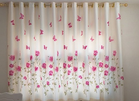 خرید عمده پارچه پرده‌ ای ساتن گلدار
