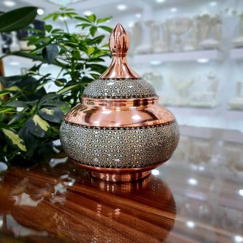 خرید شکلات خوری خاتم کاری مسی + قیمت عالی باکیفیت