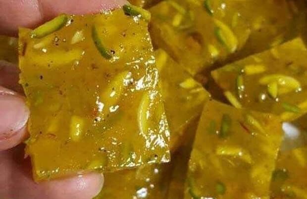فروش حلوا مسقطی لاری پسته ای ممتاز + قیمت خرید به صرفه