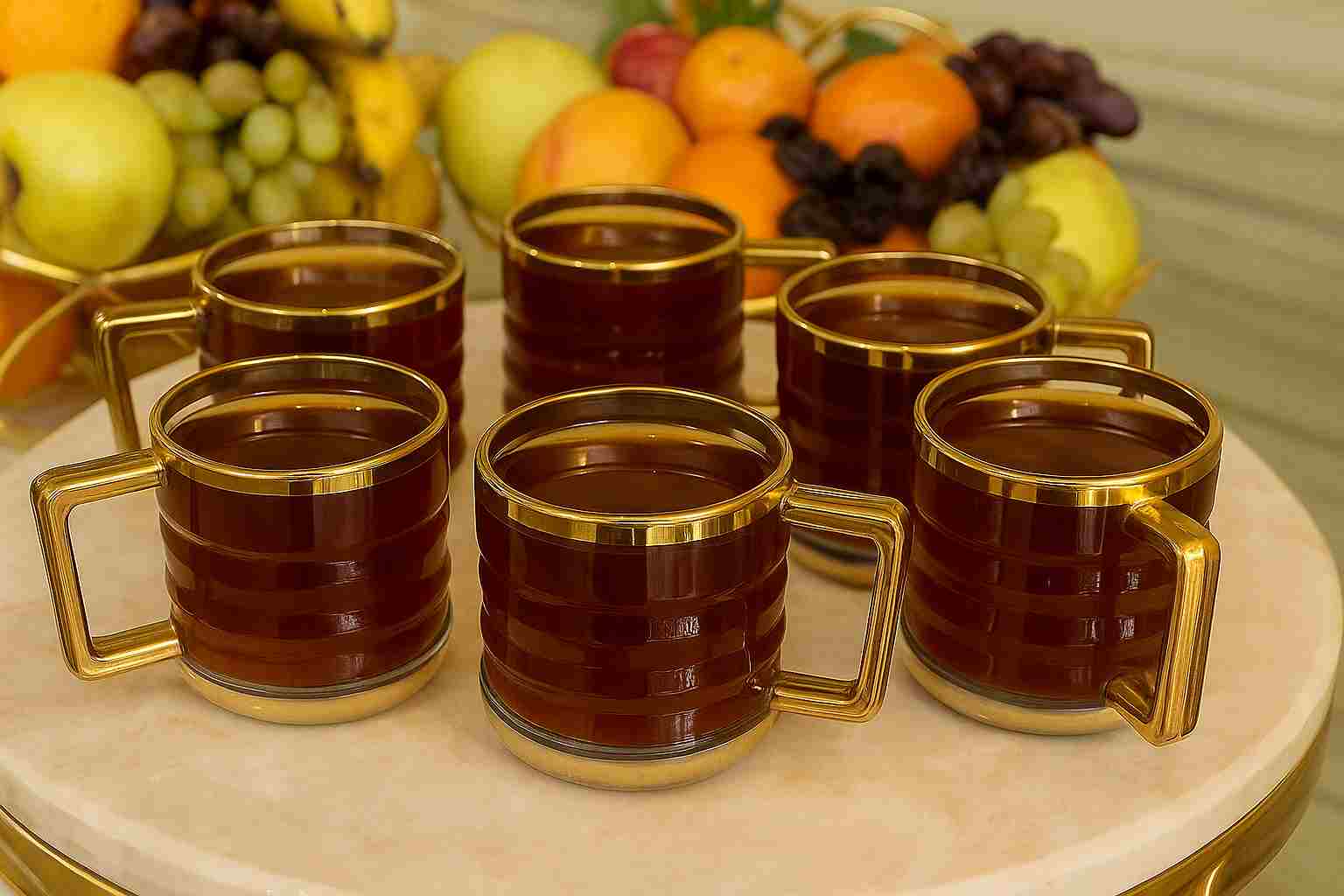 خرید سرویس استکان دسته دار حاشیه طلایی