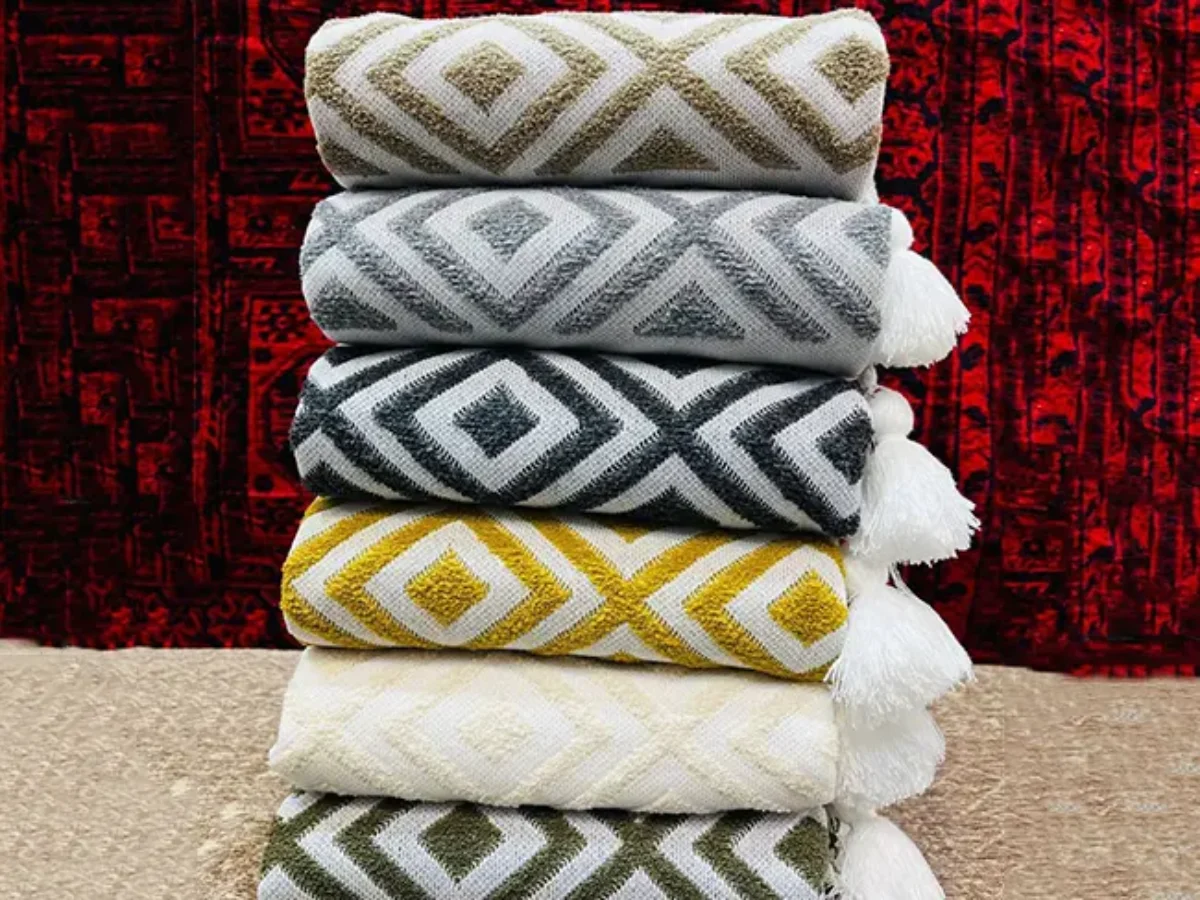 تصویر 1 از خرید بهترین پتو شال مبل بافتنی + فروش صادراتی