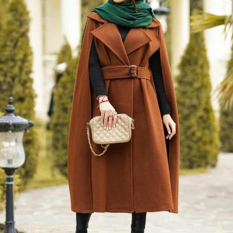 تصویر 1 از قیمت خرید پالتو شنل دار عمده به صرفه و ارزان