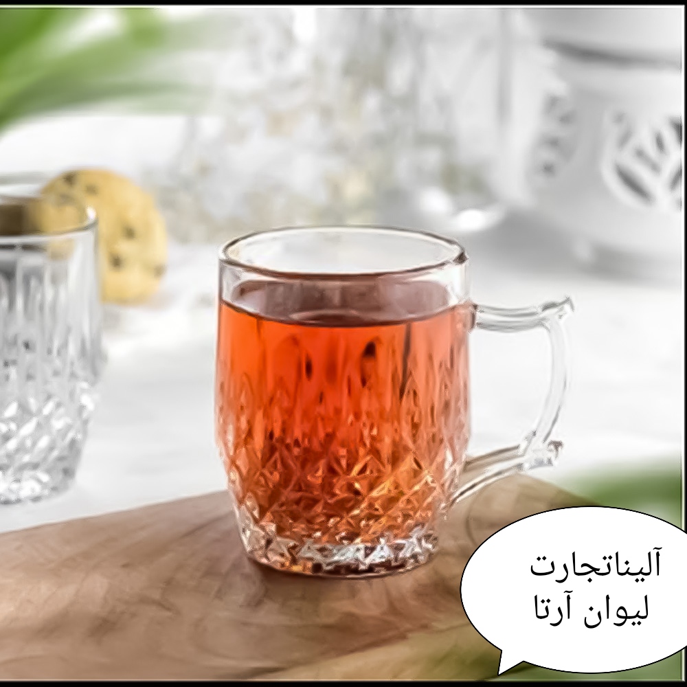 خرید عمده و قیمت مناسب لیوان دسته دار بلور مدل آرتا