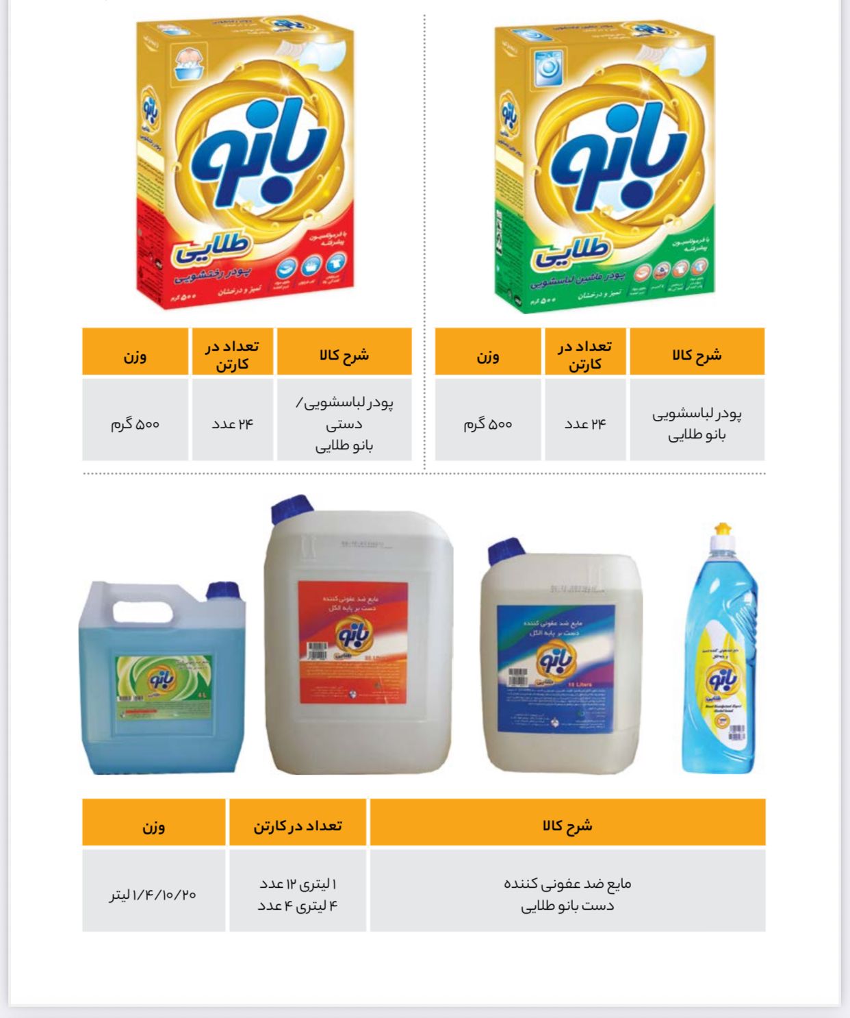 خرید تصمینی پودر رختشویی بانو + کیفیت صادراتی