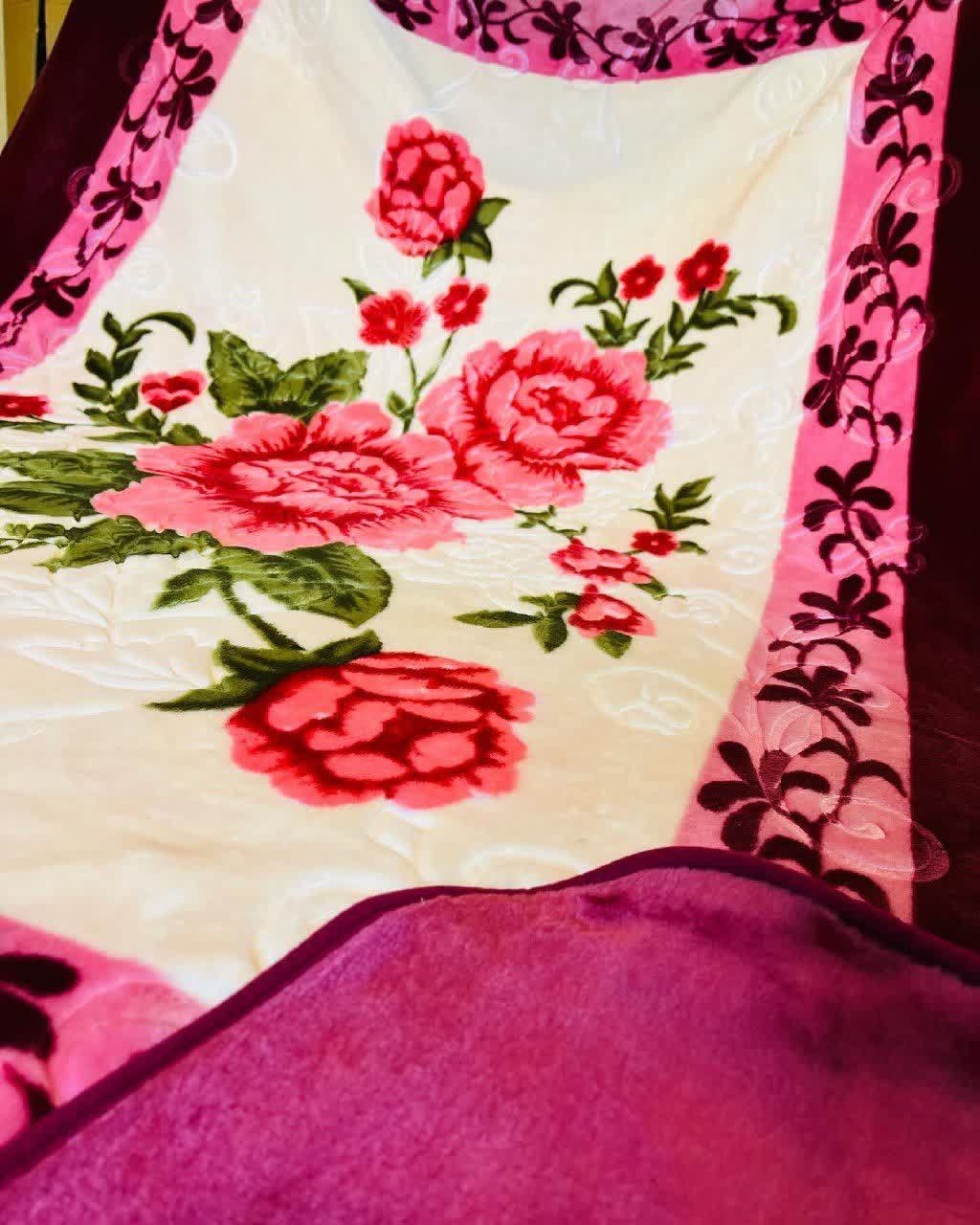 پتو زنبق دو نفره الوان گل دار خرید عمده + فروش قیمت استثنایی
