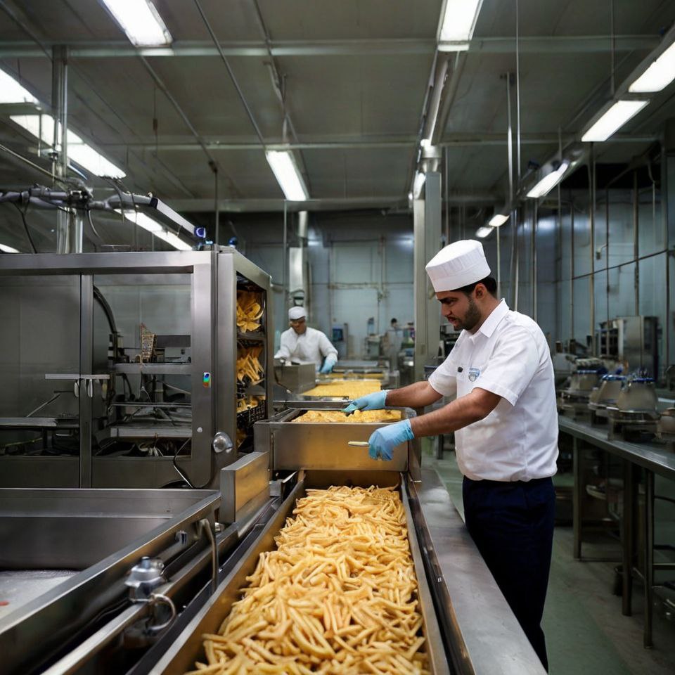 فروش خط توليد و بسته بندی سيب زمينی منجمد نيمه آماده