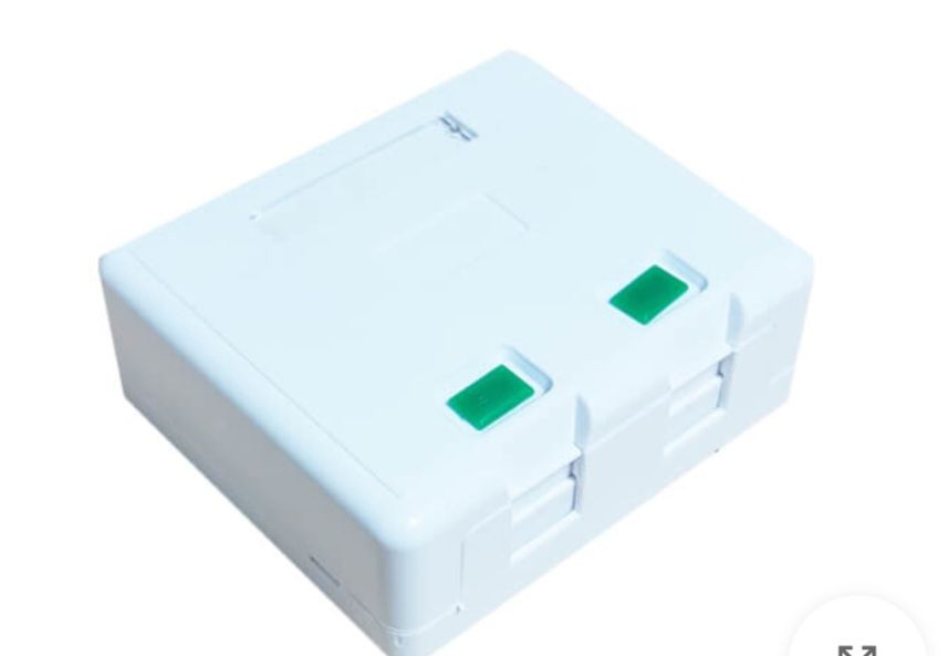 کیستون باکس روکار شبکه CAT6 UTP دو پورت شاتر دار