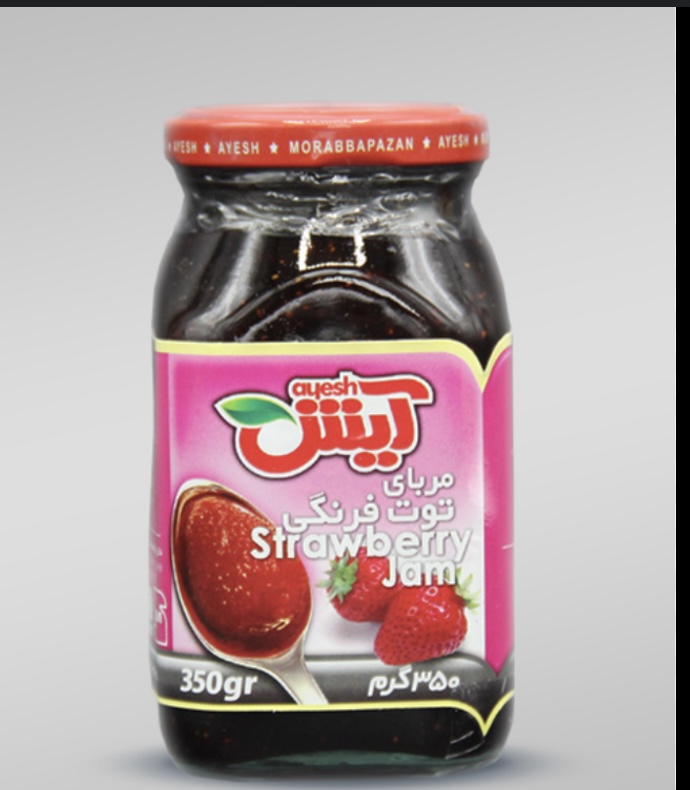 خرید مربا توت فرنگی ۳۵۰ گرمی آیش + قیمت فروش استثنایی