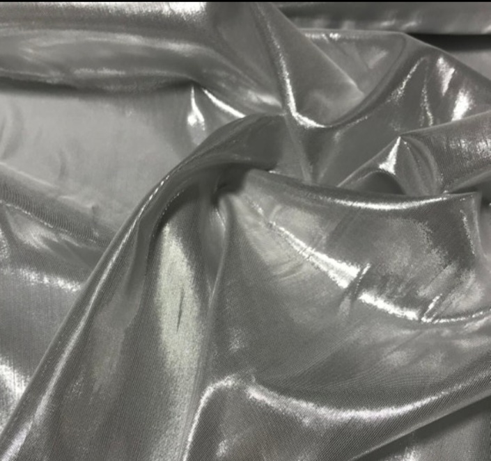 فروش پارچه پرده ای حریر متالیک نقره ای