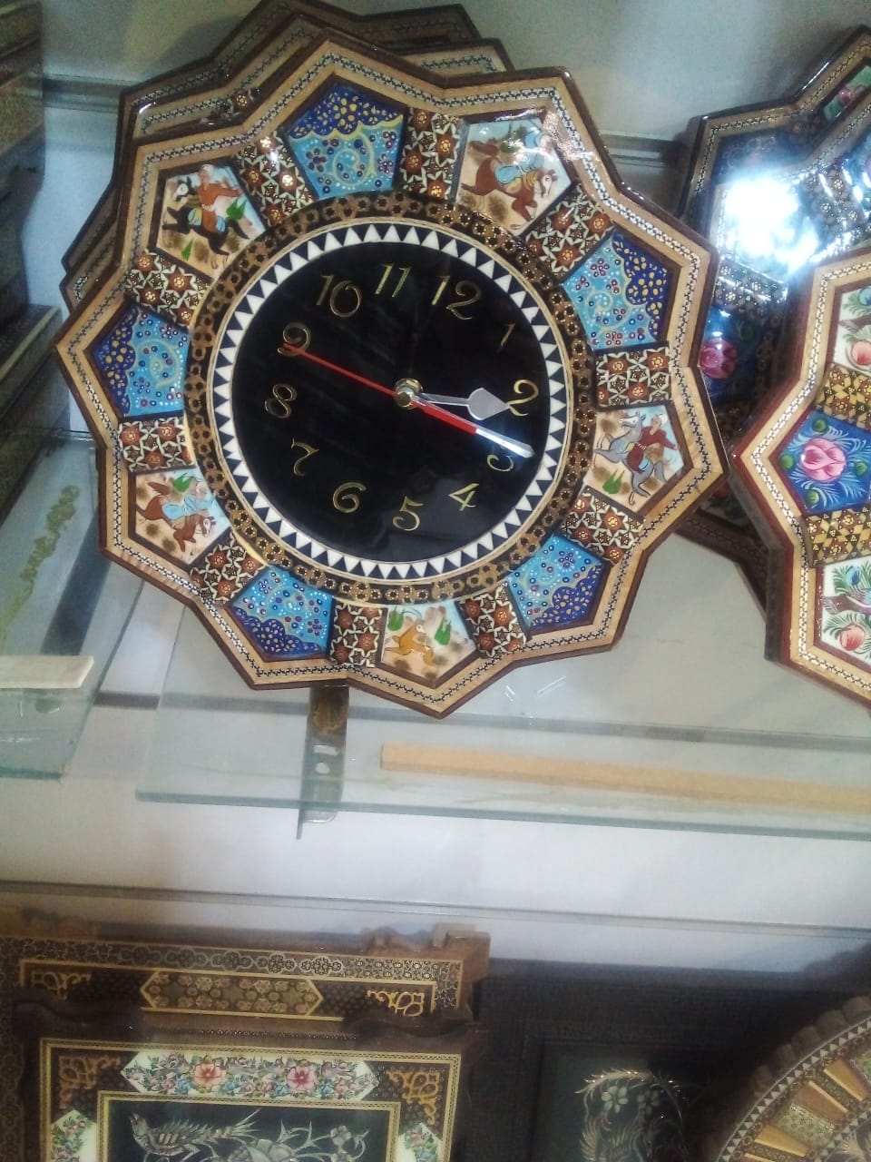 فروش ساعت دیواری کوچک با قاب میناکاری