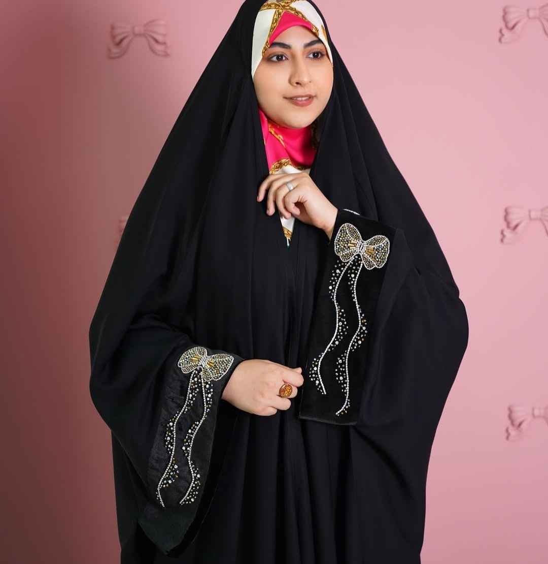 قیمت فروش تک و عمده چادر عبایی مجلسی جواهر دوزی شده + فروش ویژه