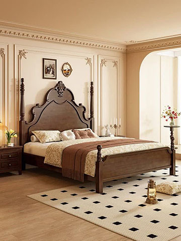خرید تخت خواب چوبی دو نفره شیک