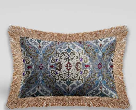 تصویر 2 از قیمت خرید روبالشی شانل زری کوب ریشه دار + فروش استثنایی