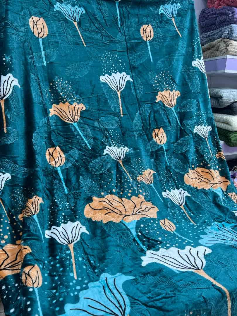 خرید اینترنتی پتو ژله ای دو نفره لیزری طرح پر + فروش ویژه