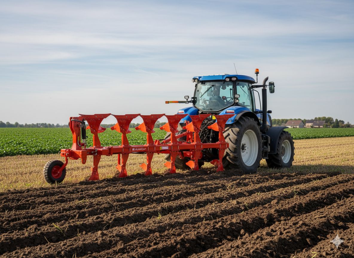 قیمت گاوآهن دو طرفه چرخ دار ۵ خیش صادراتی + فروش تک و عمده