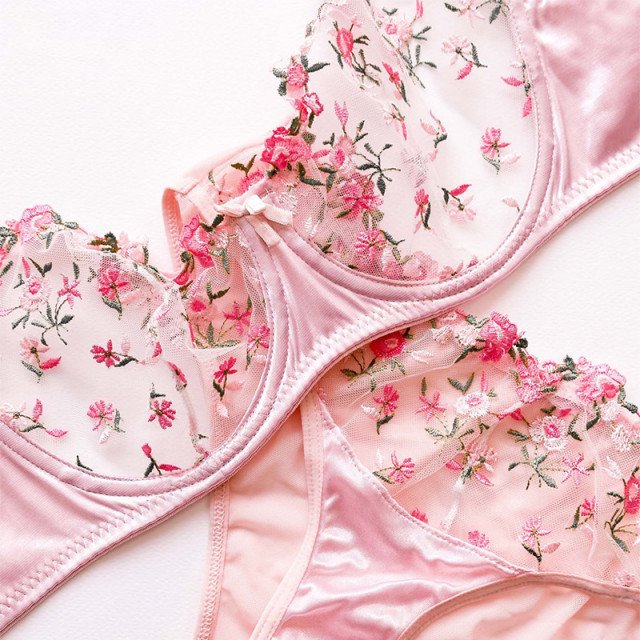 ست لباس زیر زنانه نوشه پوش مدل توری بدن نما لوکس