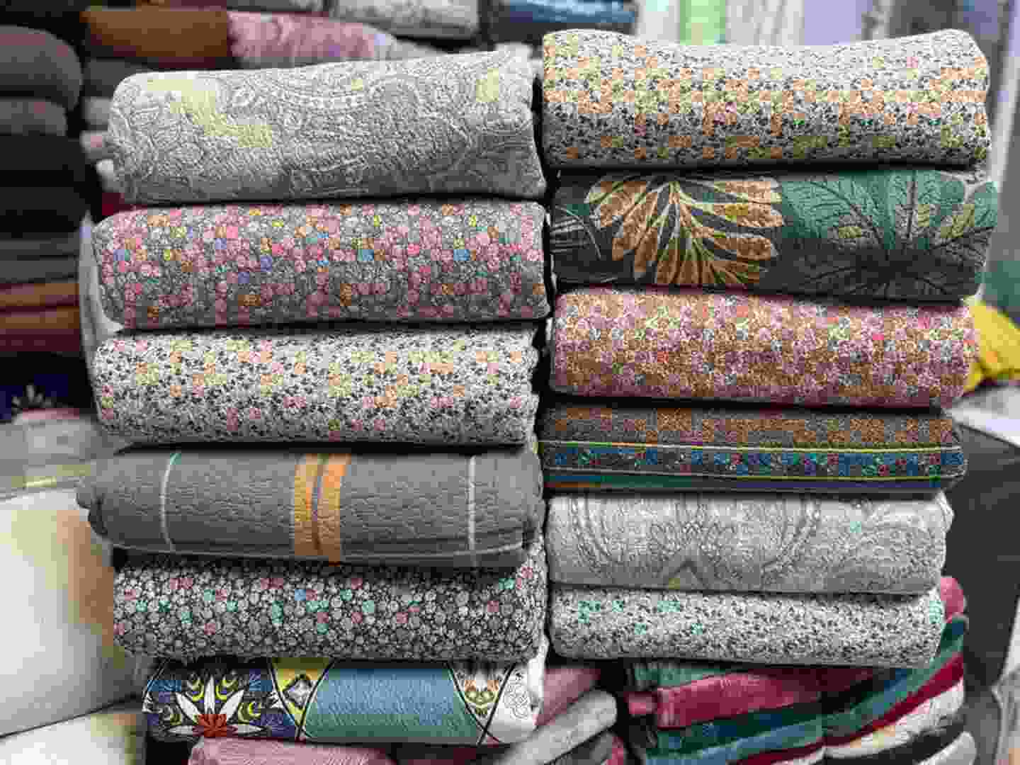 خرید عمده روتختی 3 تکه کتان دو نفره وارداتی + فروش تهران
