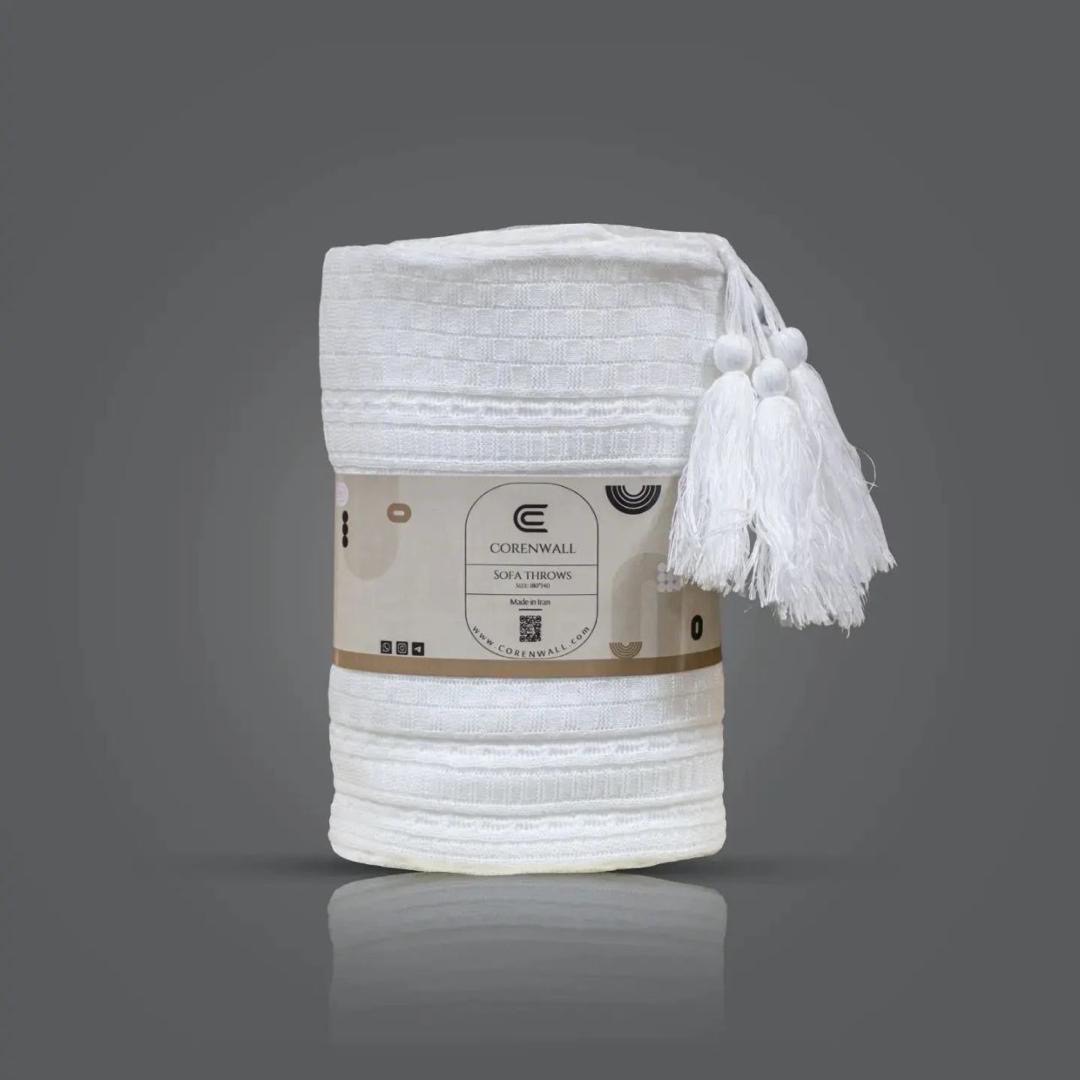 تصویر 2 از قیمت خرید شال مبل پتویی هیلدا تک رنگ + فروش ویژه