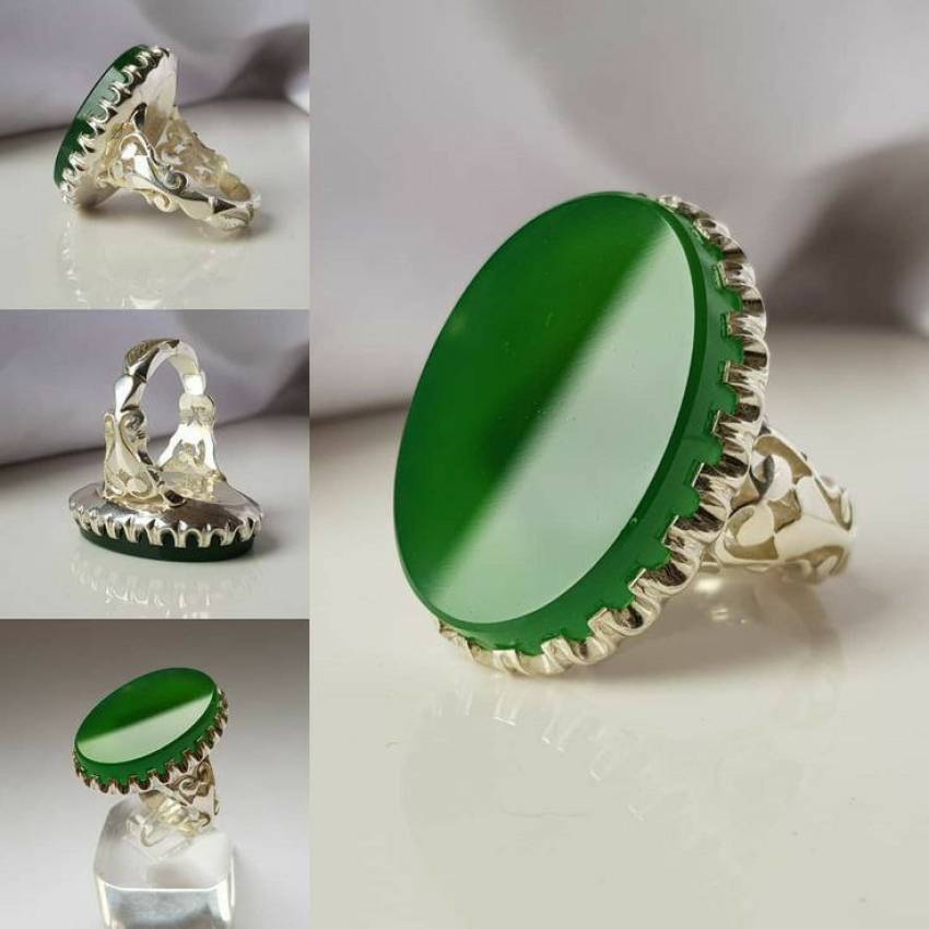 خرید انگشتر عقیق سبز + قیمت فروش استثنائی