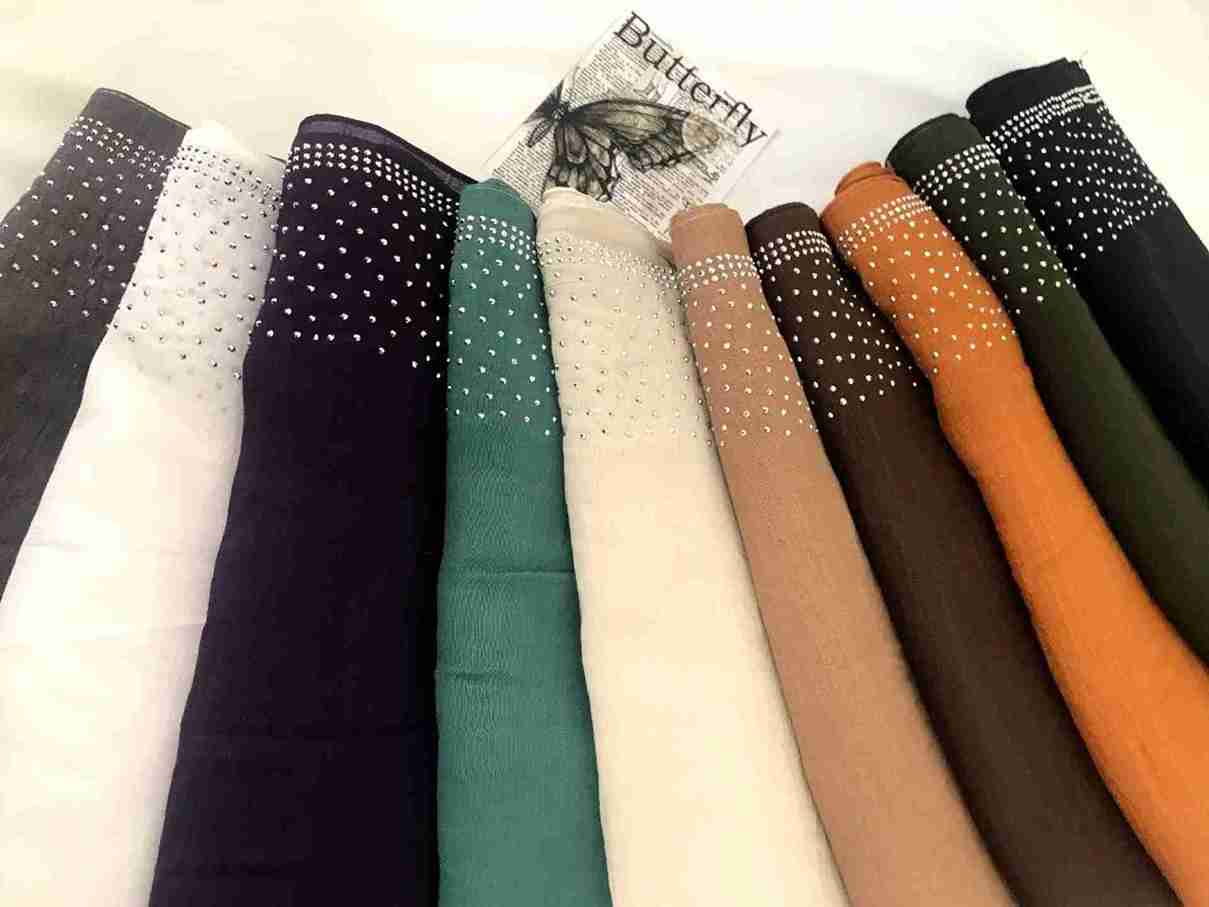 قیمت روسری اسلپ نگین دار + خرید باور نکردنی