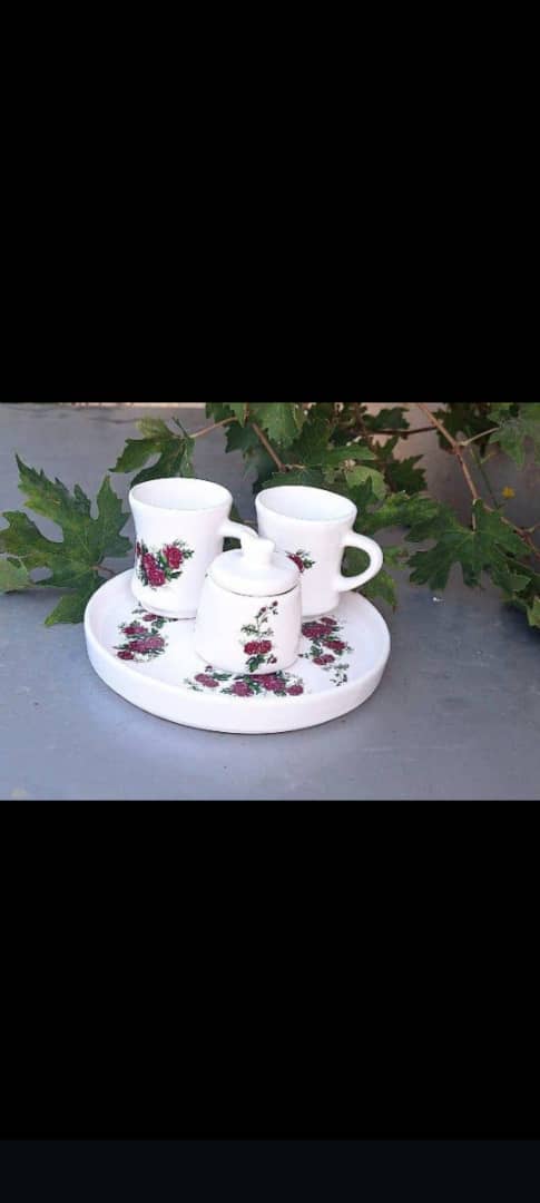 قیمت خرید ست چای خوری سرامیکی گل سرخ + فروش عمده