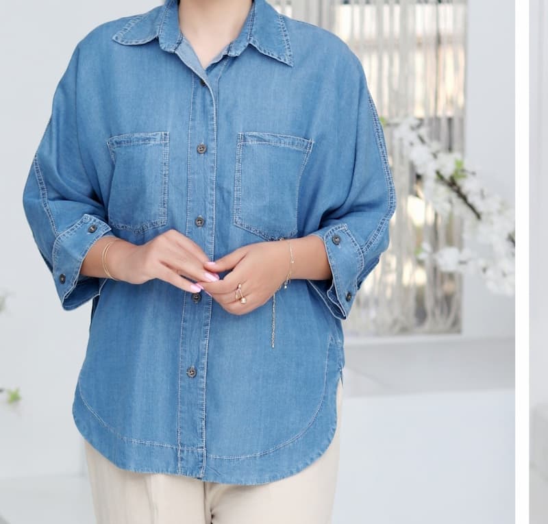 خرید شومیز زنانه کتان آستین بلند + قیمت فروش عمده