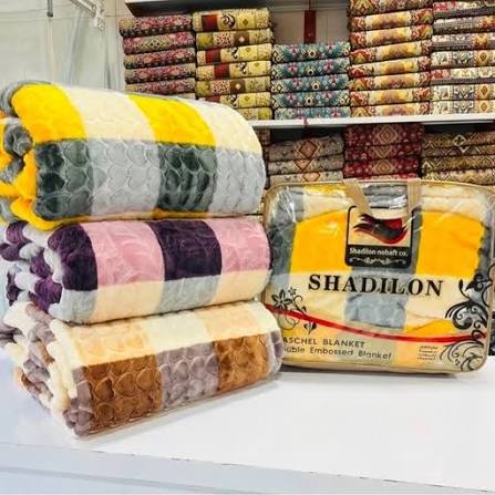 پخش عمده + پر فروش و قیمت مناسب پتو ضخیم شادیلون دو نفره خشتی