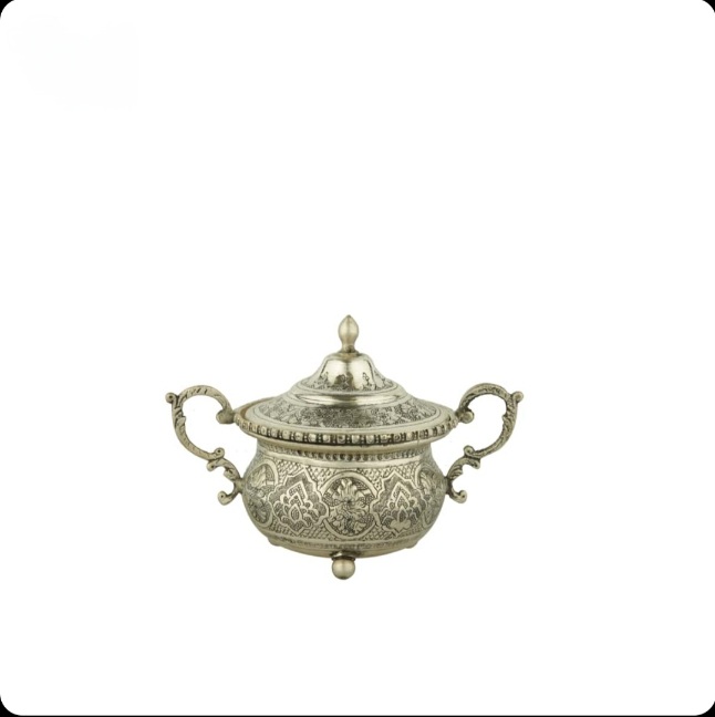 قندان قلم زنی برنجی با روکش نقره اصفهان + قیمت مناسب