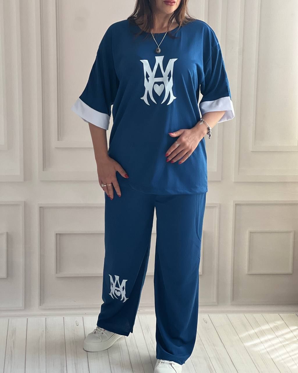 خرید نقدی و عمده ست بلوز شلوار دورس چاپ دار + قیمت پایین