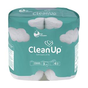 خرید و فروش دستمال توالت کلین آپ 4 قلو طرح ابر با شرایط فوق العاده