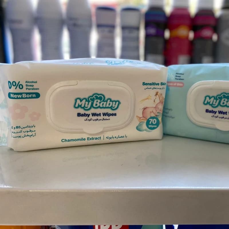 خرید و قیمت انواع دستمال مرطوب کودک مای بیبی 70 عددی