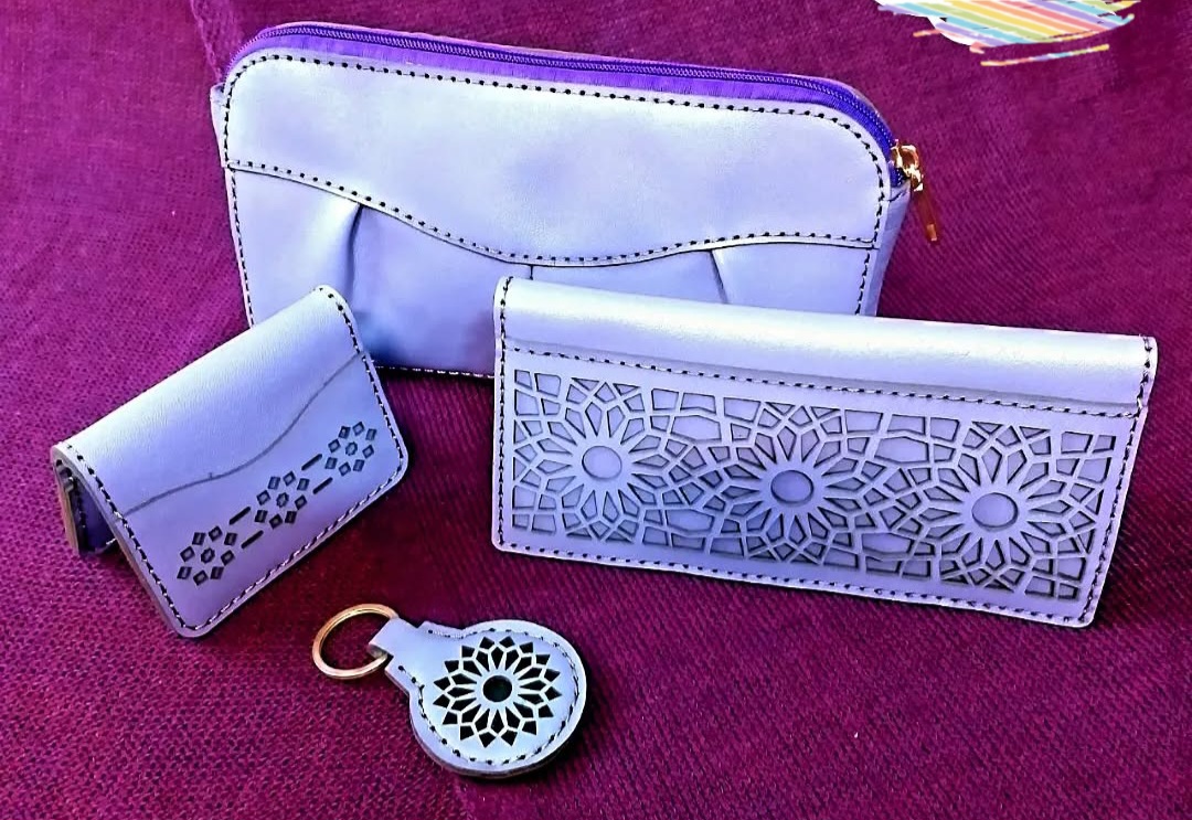 کیف ست زنانه چرم دست دوز