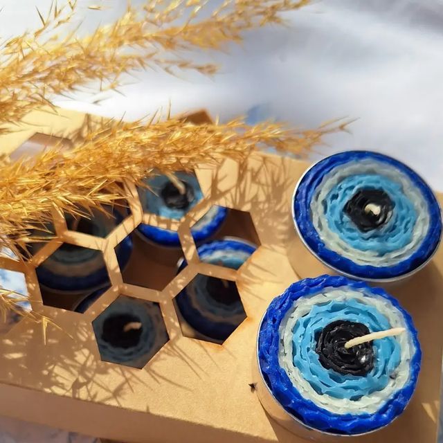 تصویر 1 از خرید شمع چشم نظر با موم عسل + قیمت فروش استثنایی