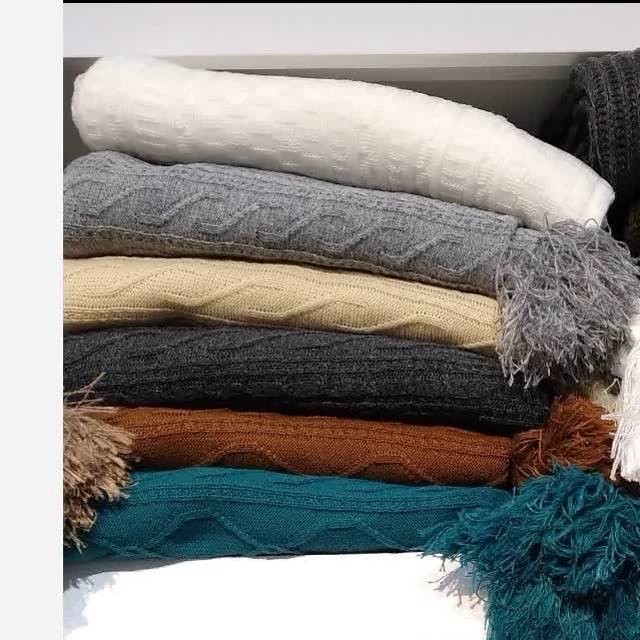تصویر 1 از خرید مستقیم پتو شال مبل بافتنی نرم + فروش صادراتی