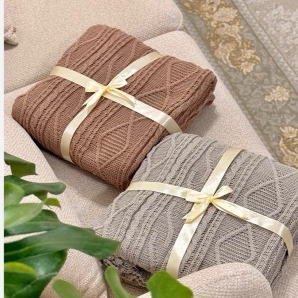 تصویر 4 از خرید مستقیم پتو شال مبل بافتنی نرم + فروش صادراتی