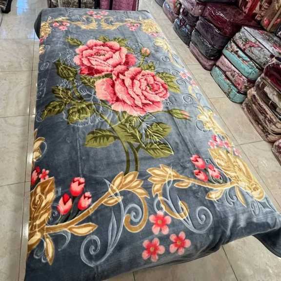 پتو یک نفره زنبق گلدار لاله مهرگان + قیمت عالی