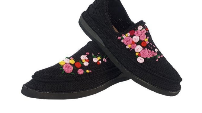 خرید و قیمت گیوه طرح دار مشکی + فروش عمده