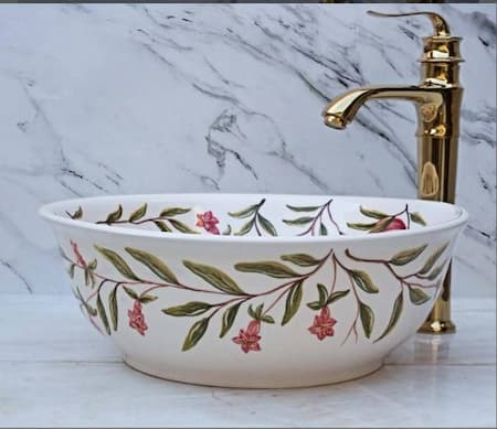 قیمت خرید کاسه رو شویی نقاشی انار با کد ۲۰۴۶ با فروش صادراتی