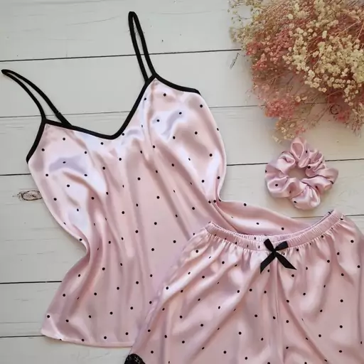 تاپ و شورت ساتن لطیف مدل ماهرخ