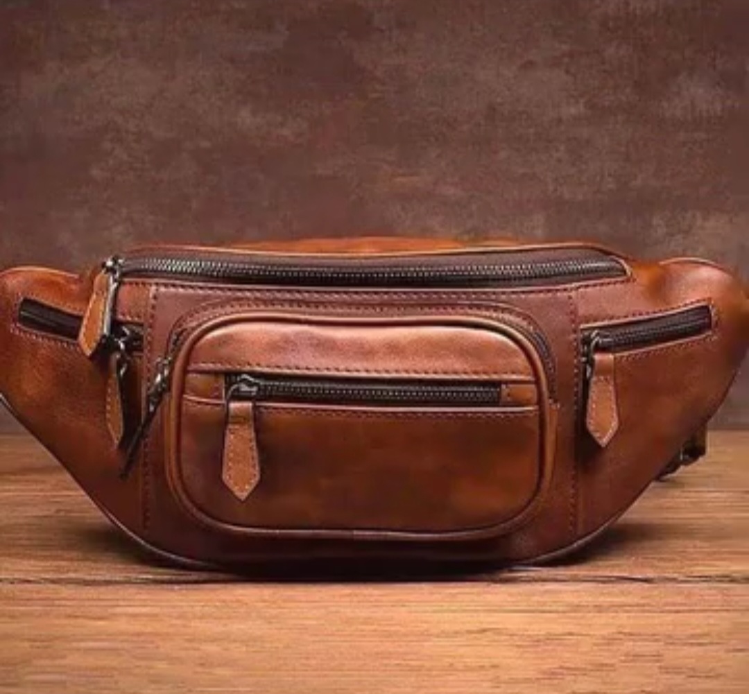 قیمت فروش کیف کمری چرم گاوی دست دوز