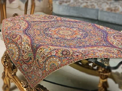 قیمت خرید رو میزی ترمه قهوه ای با فروش عمده