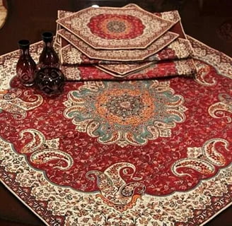 خرید و قیمت رو میزی ترمه قرمز + فروش صادراتی