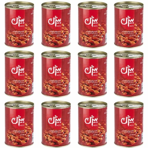 خرید کنسرو لوبیا چیتی با سس گوجه فرنگی بیژن